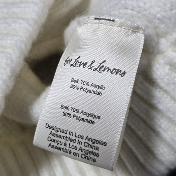 For Love & Lemons White Cream Cable Knit Crop Tank Top - Picture 6 of 7